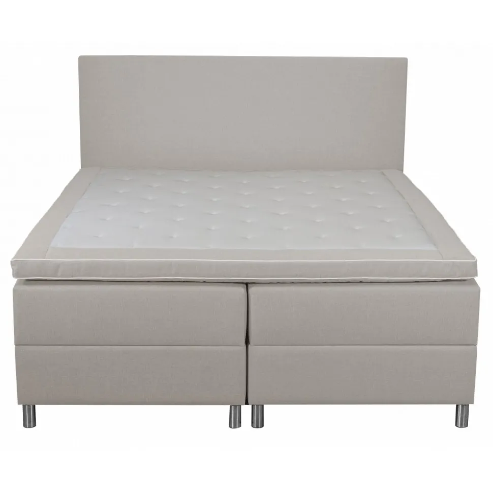 Säng med förvaring beige 160x200 cm