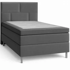 Säng 90x200 cm - Grå sammet - Hilton Deluxe