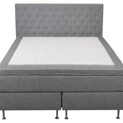 Säng 160x200 cm grå pocket 5 zoner