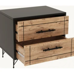 Sängbord 55 cm högt - Ek/svart