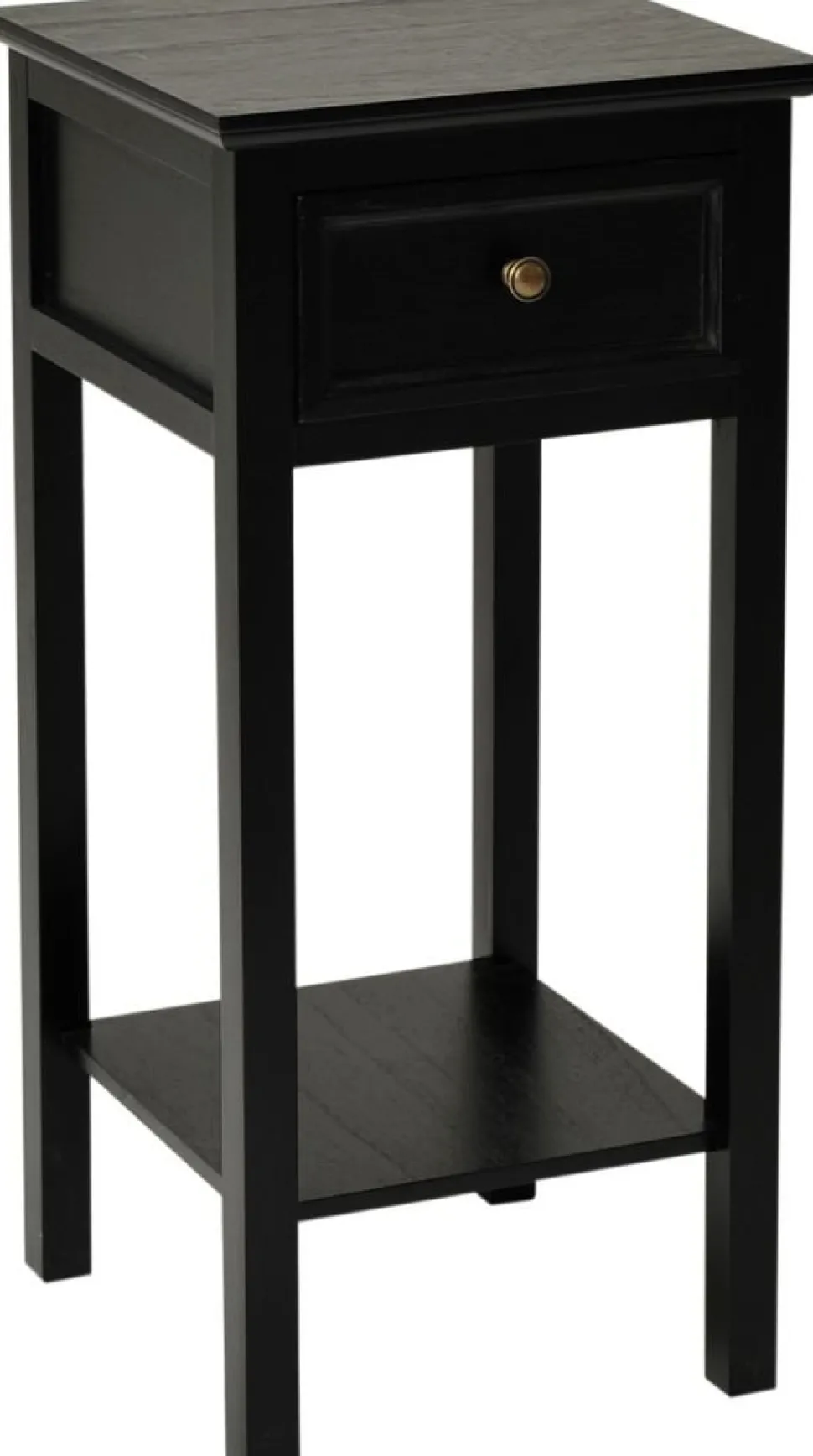 Sängbord 75 cm högt antiksvart - Holmby + Textilrengöring för möbler