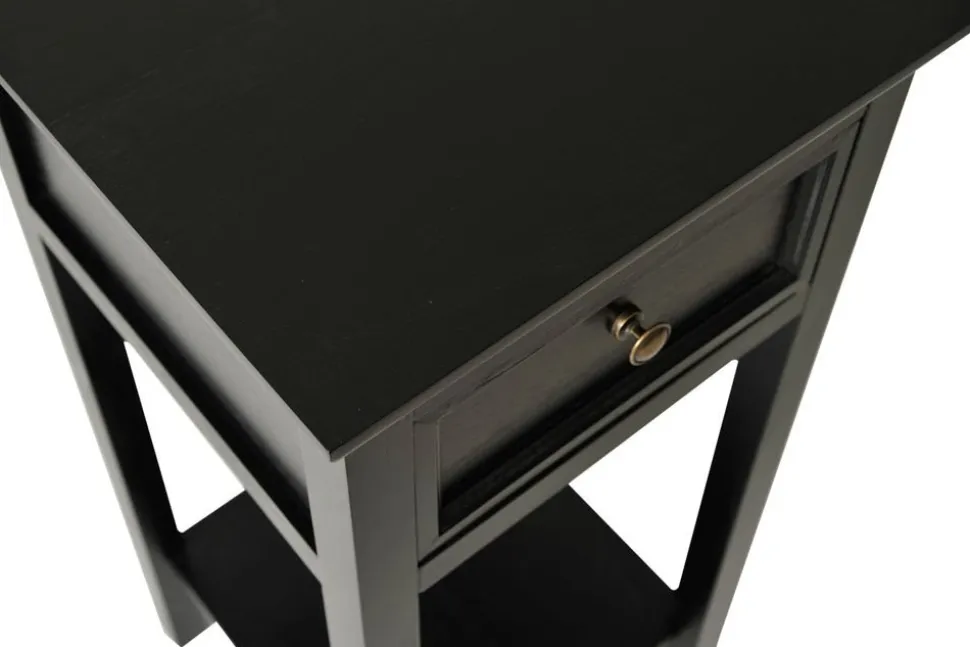 Sängbord 75 cm högt antiksvart - Holmby + Textilrengöring för möbler