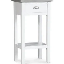 Sängbord 75 cm högt vitt cement topp + Fläckborttagare för möbler