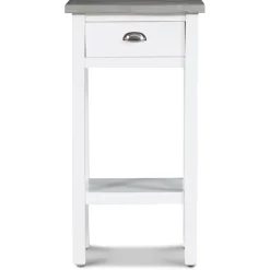 Sängbord 75 cm högt vitt cement topp + Fläckborttagare för möbler