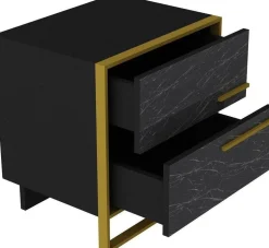 Sängbord - Guld/svart