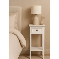Sängbord antikvitt höjd 75 cm - Bristol