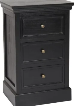 Sängbord Bristol i svart - 70 cm hög + Möbeltassar