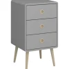Sängbord grå med 3 lådor