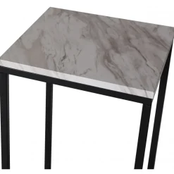 Sängbord ljus marmor foliering 72 cm högt