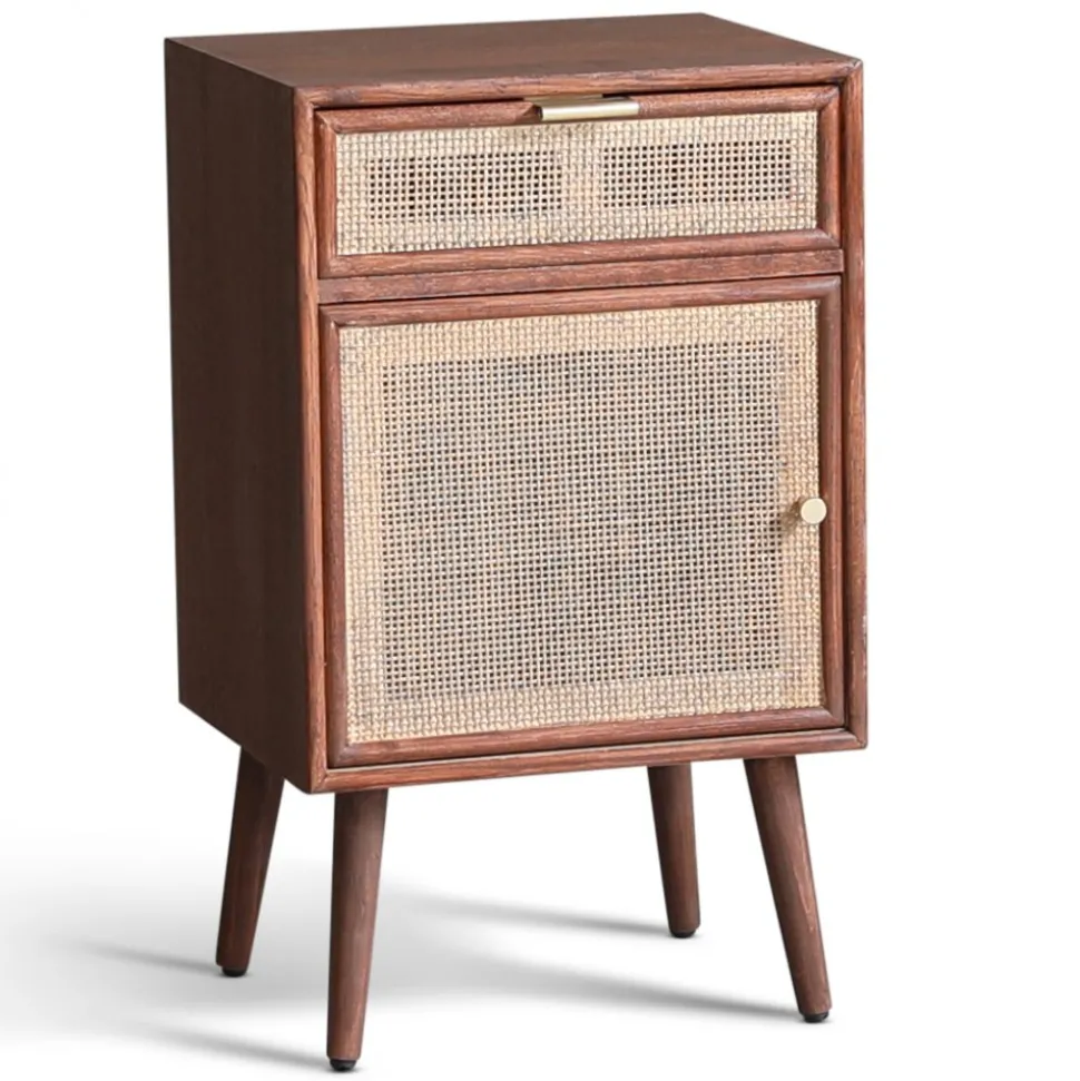 Sängbord valnöt/rotting 71 cm högt