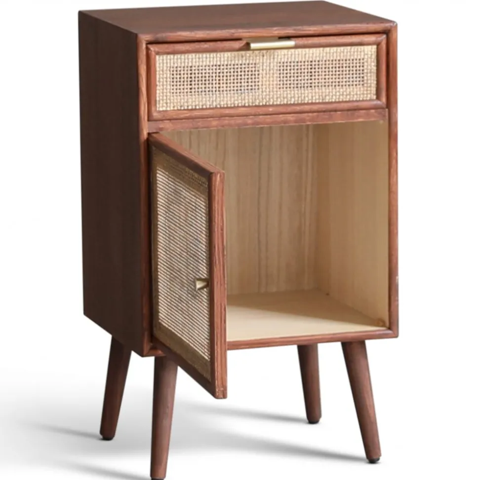 Sängbord valnöt/rotting 71 cm högt