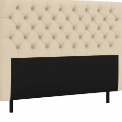Sänggavel med knappar 160x200 cm - Beige