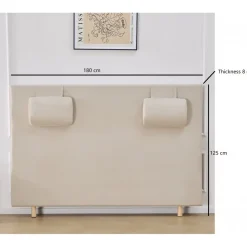 Sänggavel med nackkuddar 180 x 125 cm - Beige