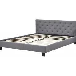 Sängram inklusive sänggavel 160 x 200 cm - Grå + Textilrengöring för möbler