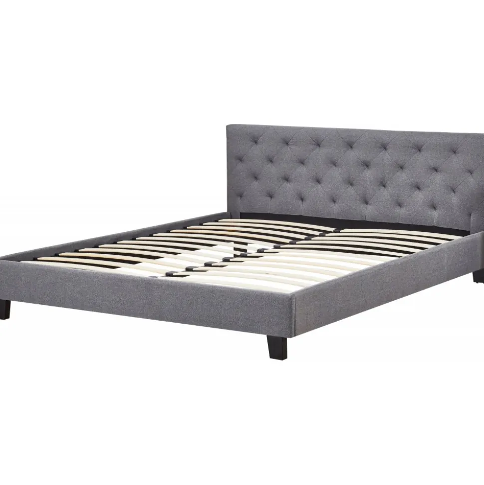 Sängram inklusive sänggavel 160 x 200 cm - Grå + Textilrengöring för möbler