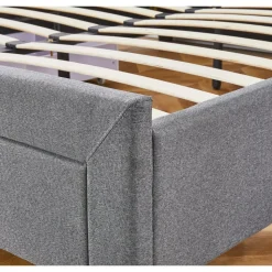 Sängram med förvaring inklusive sänggavel 160 x 200 cm grå