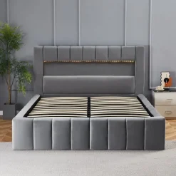 Sängram med led-belysning 160x200 cm