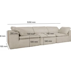 Soffa 320 cm beige manchester