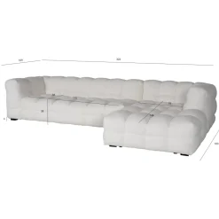 Soffa 322 cm bred beige teddy - Elisa + Textilrengöring för möbler