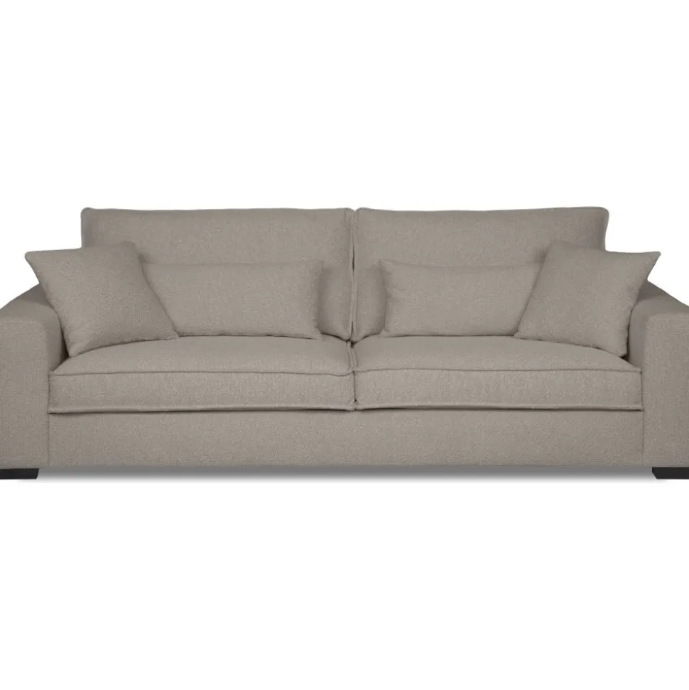 Soffa 252 cm bred beigegrå boucle