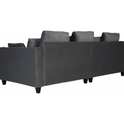 Soffa 250 cm bred mörkgrå sammet 114 cm djup + Fläckborttagare för möbler