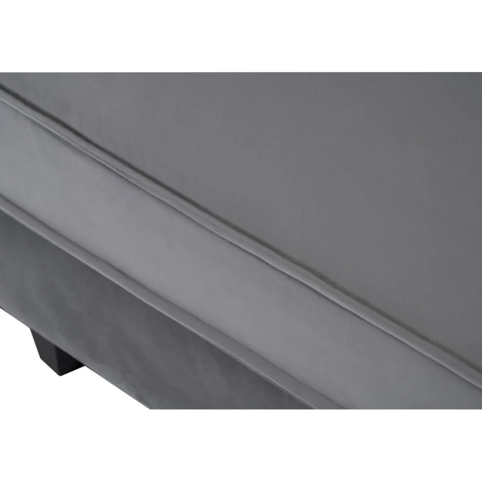 Soffa 250 cm bred mörkgrå sammet 114 cm djup