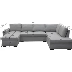 Soffa 309 cm ljusgrå - Solna