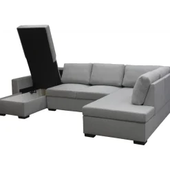 Soffa 309 cm ljusgrå - Solna + Fläckborttagare för möbler