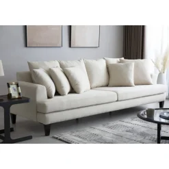 Soffa beige 4-sits med lösa kuddar - Remy