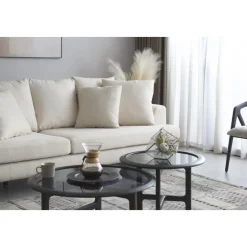 Soffa beige 4-sits med lösa kuddar - Remy