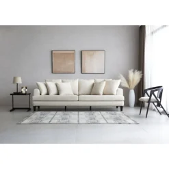 Soffa beige 4-sits med lösa kuddar - Remy