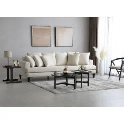 Soffa beige 4-sits med lösa kuddar - Remy