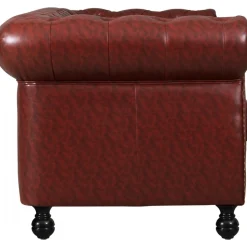 Soffa chesterfield 3-sits i brun PU - Charles