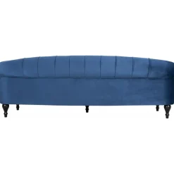 Soffa chesterfield 3-sits soffa i blå sammet