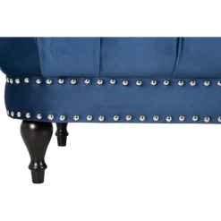 Soffa chesterfield 3-sits soffa i blå sammet