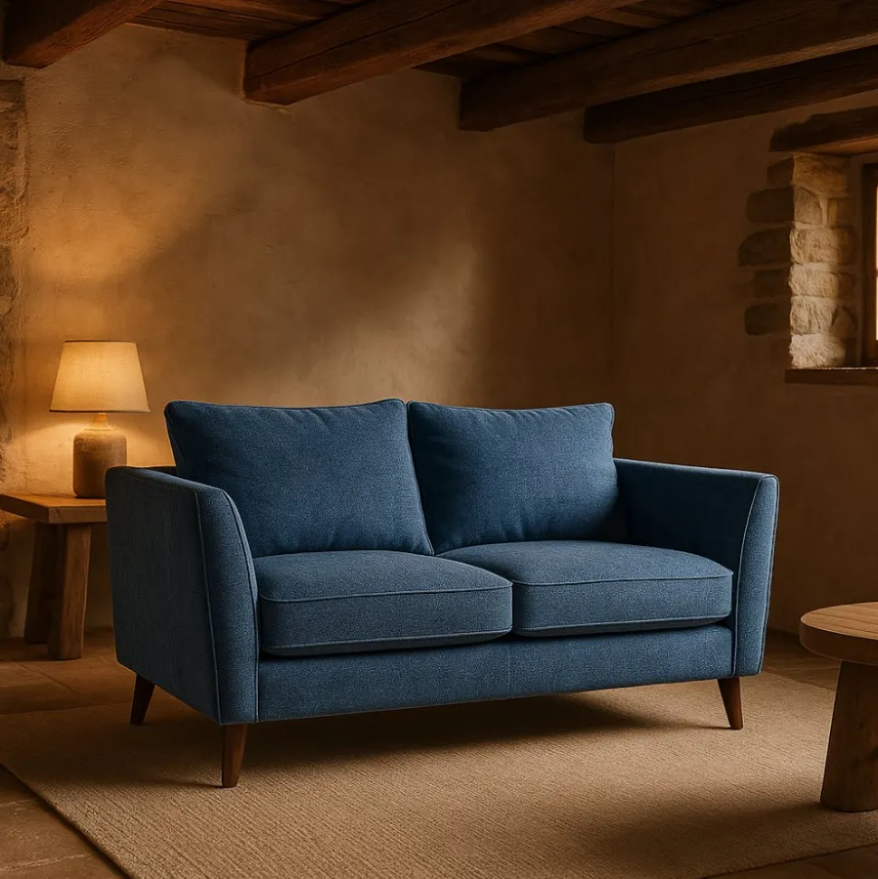 Soffa County 2-sits - Blå Chenille