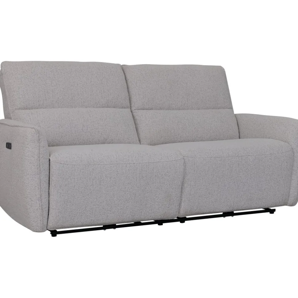 Soffa elektrisk recliner 3-sits - Ljus bouclè