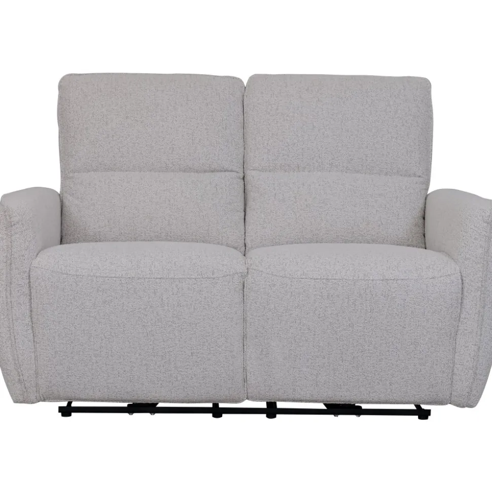Soffa elektrisk recliner 2-sits - Ljus bouclè soffa