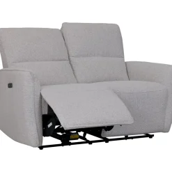 Soffa elektrisk recliner 2-sits - Ljus bouclè soffa