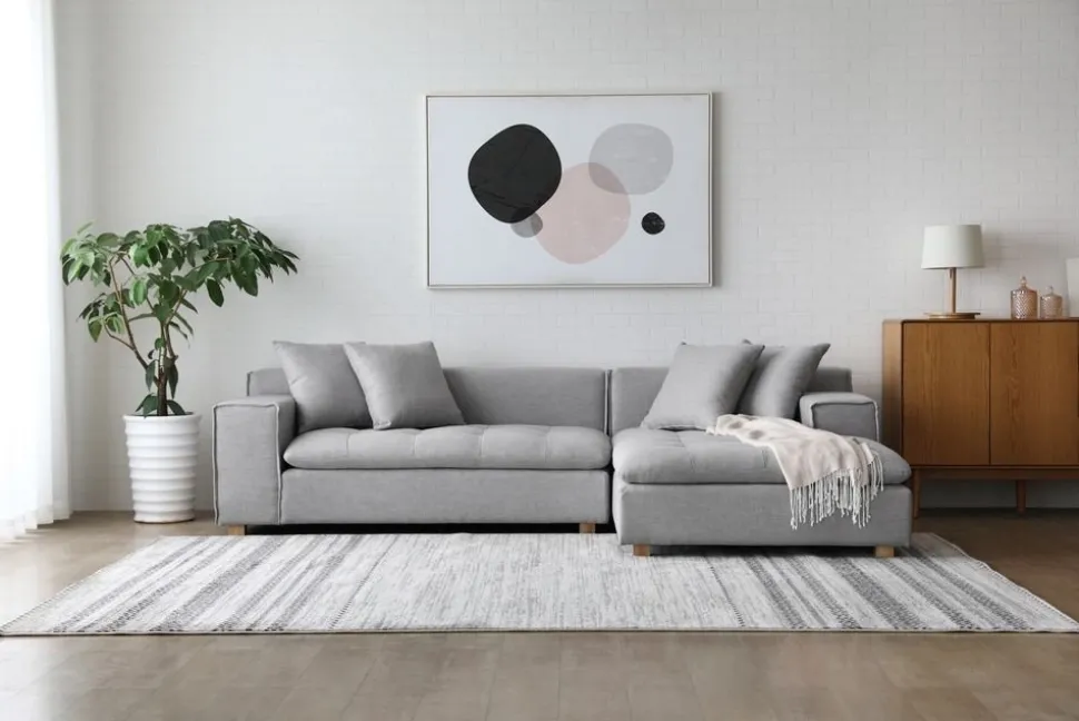 Soffa grå divan 251 cm - Sake