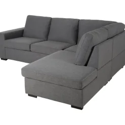 Soffa grå med öppet avslut 244 cm