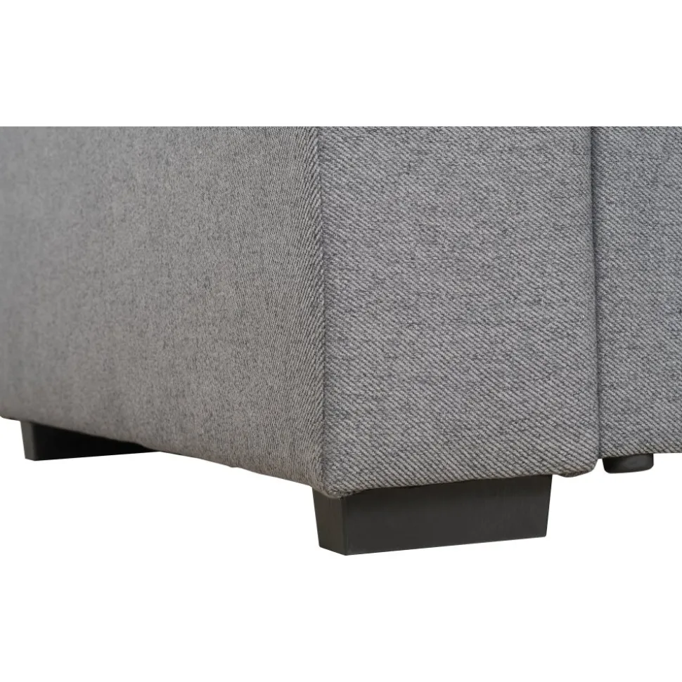 Soffa grå med öppet avslut 244 cm + Textilrengöring för möbler