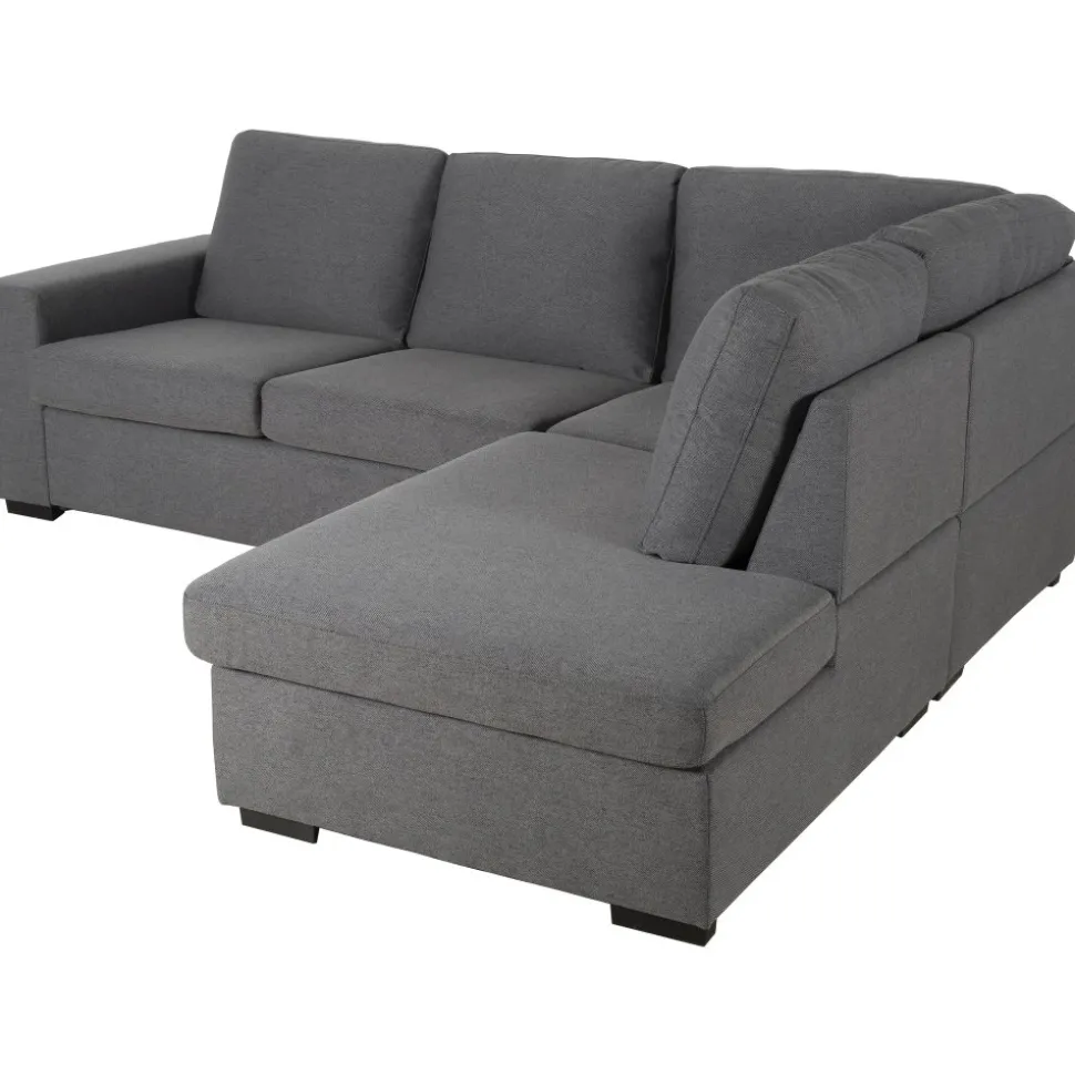 Soffa grå med öppet avslut 244 cm + Textilrengöring för möbler