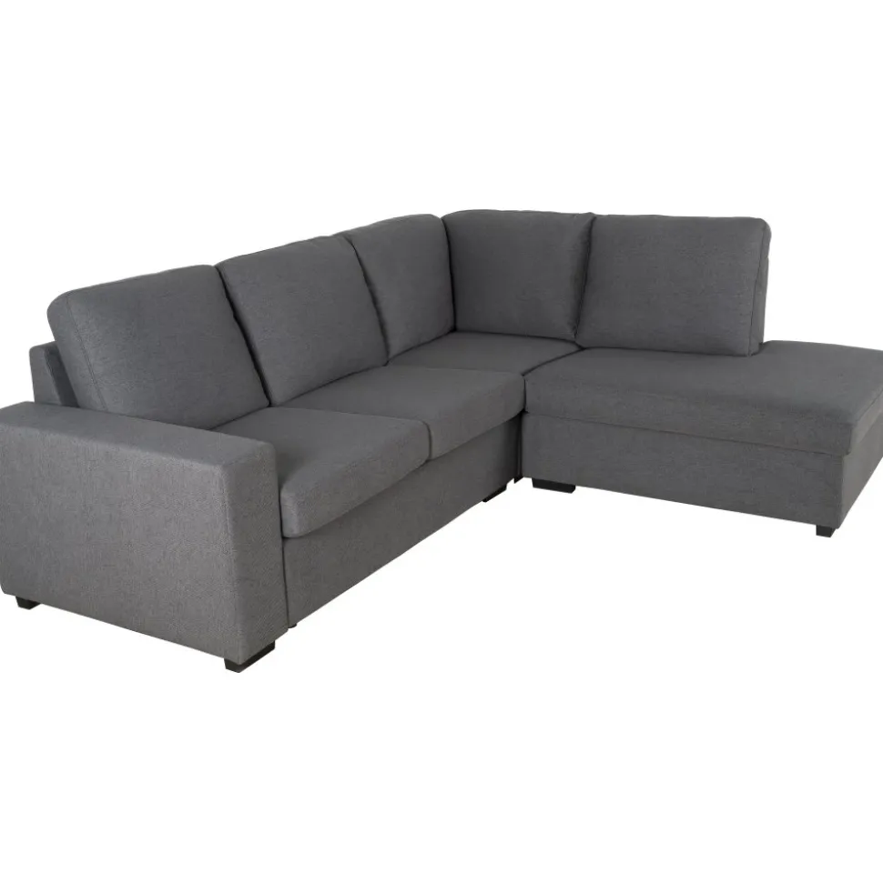 Soffa grå med öppet avslut 244 cm + Textilrengöring för möbler