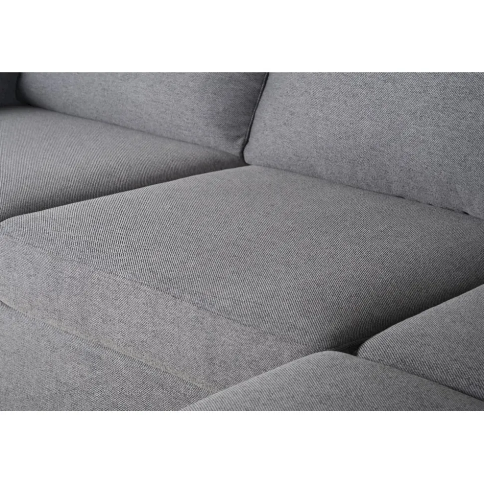 Soffa grå med öppet avslut 244 cm + Textilrengöring för möbler