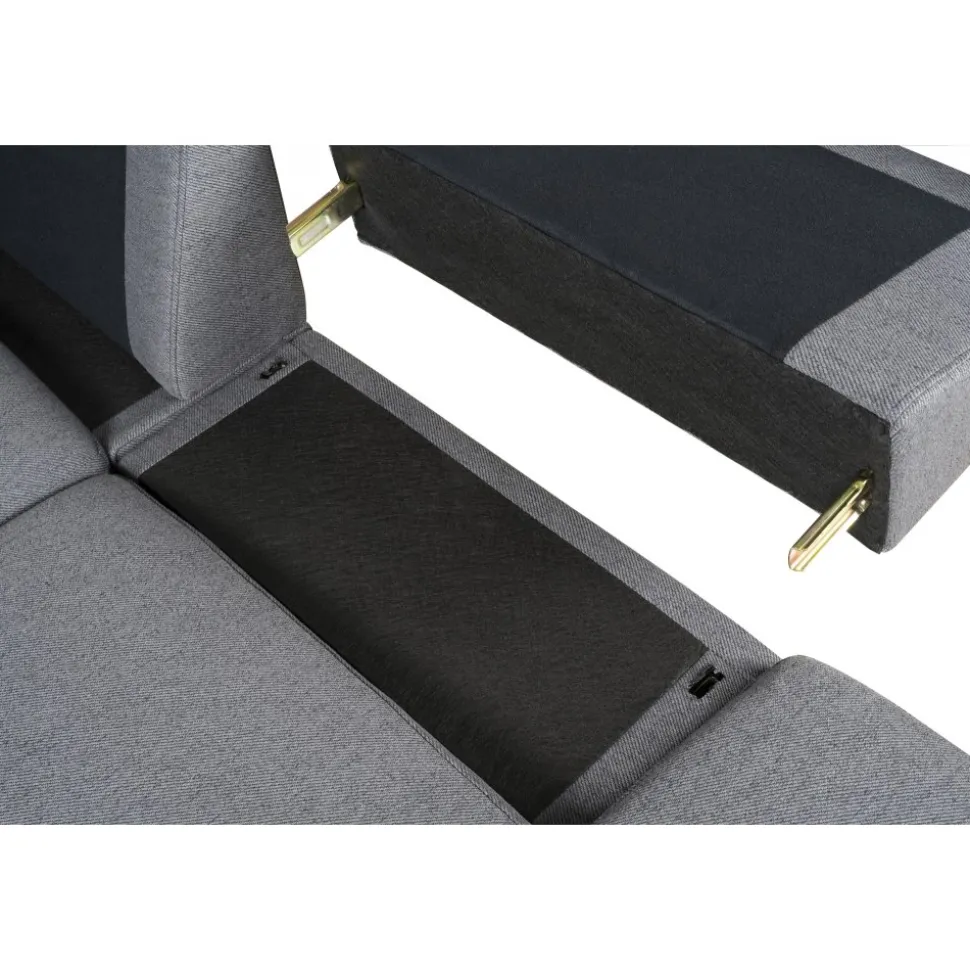 Soffa grå med öppet avslut 244 cm + Fläckborttagare för möbler