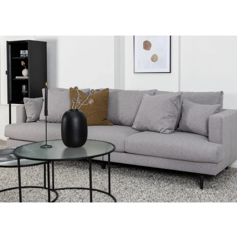 Soffa grå 4-sits 255 cm Hedlunda + Fläckborttagare för möbler