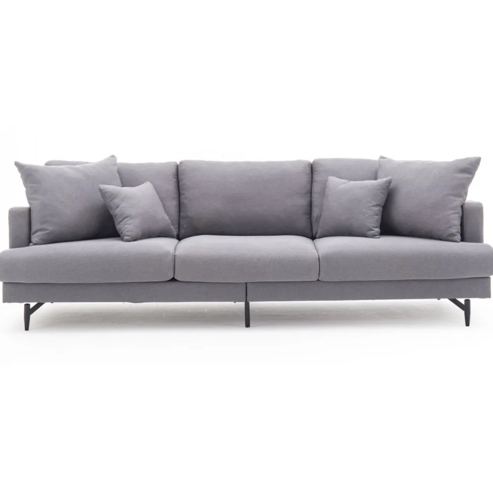 Soffa grå 4-sits 255 cm Hedlunda + Textilrengöring för möbler