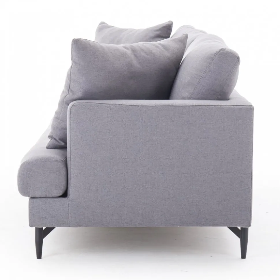 Soffa grå 4-sits 255 cm Hedlunda + Textilrengöring för möbler