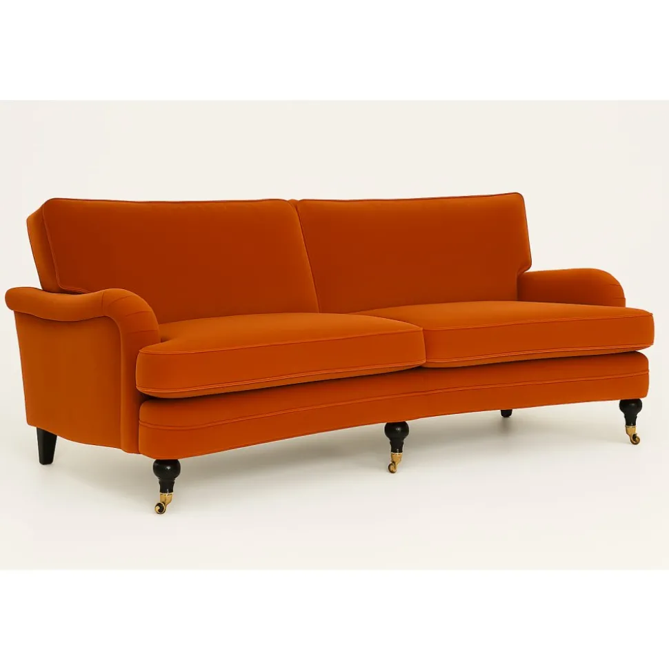 Soffa Howard London Premium 225 cm - Orange sammet